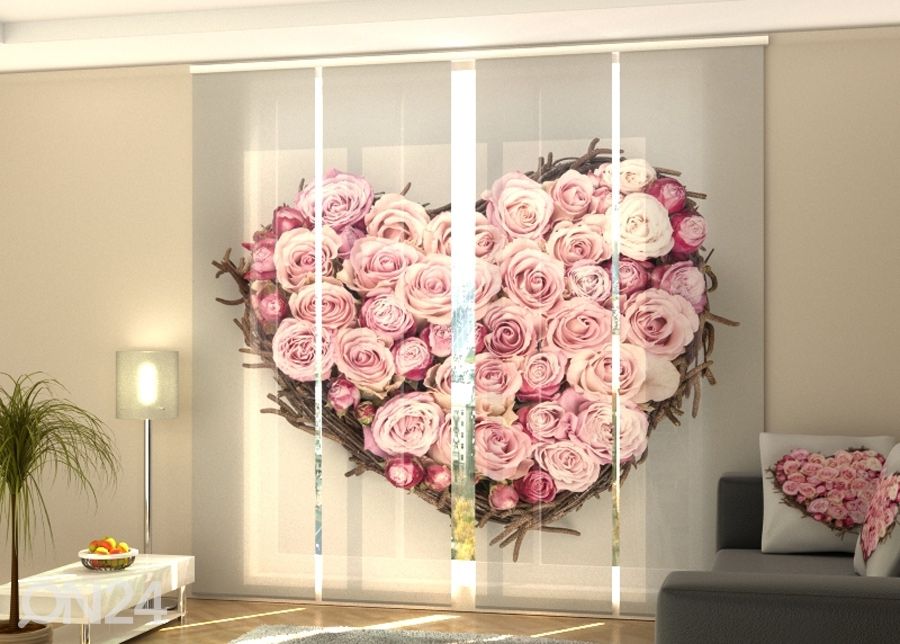 Pimendav paneelkardin Heart of Love 240x240 cm suurendatud