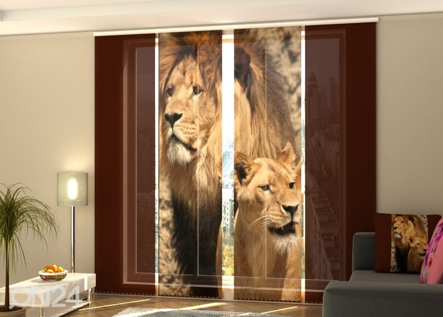 Pimendav paneelkardin Lions 240x240 cm suurendatud
