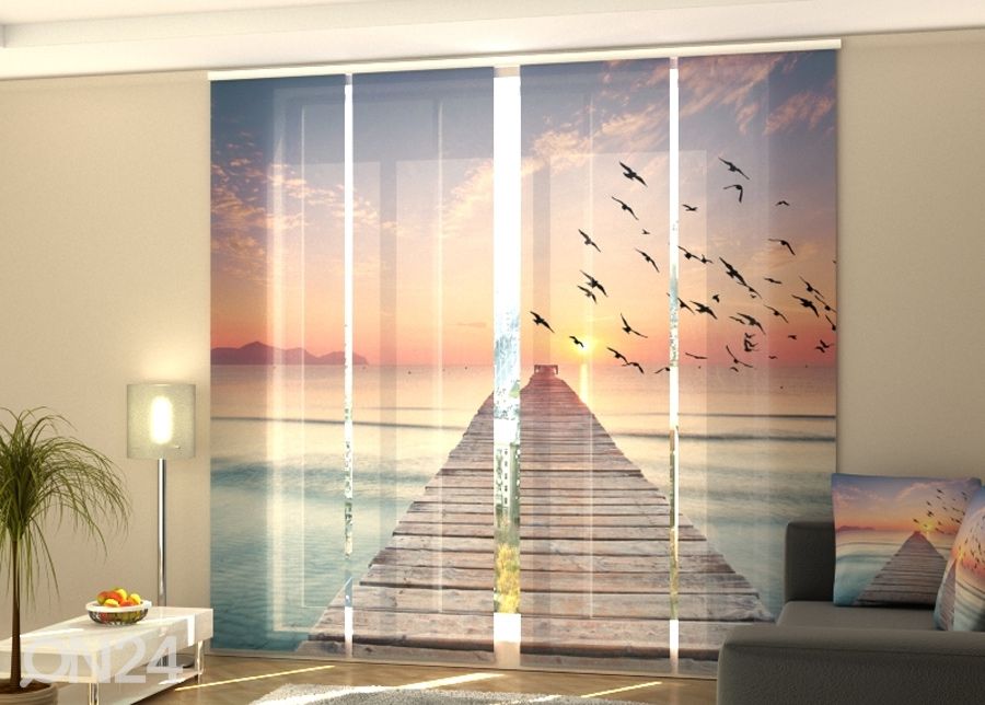Pimendav paneelkardin Sunrise on the sea 2 240x240 cm suurendatud