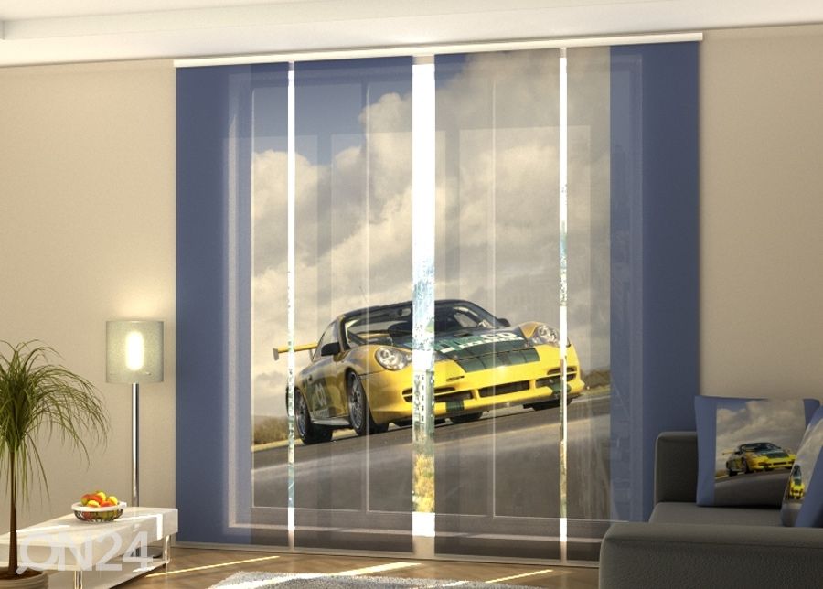 Pimendav paneelkardin Yellow supercar 240x240 cm suurendatud
