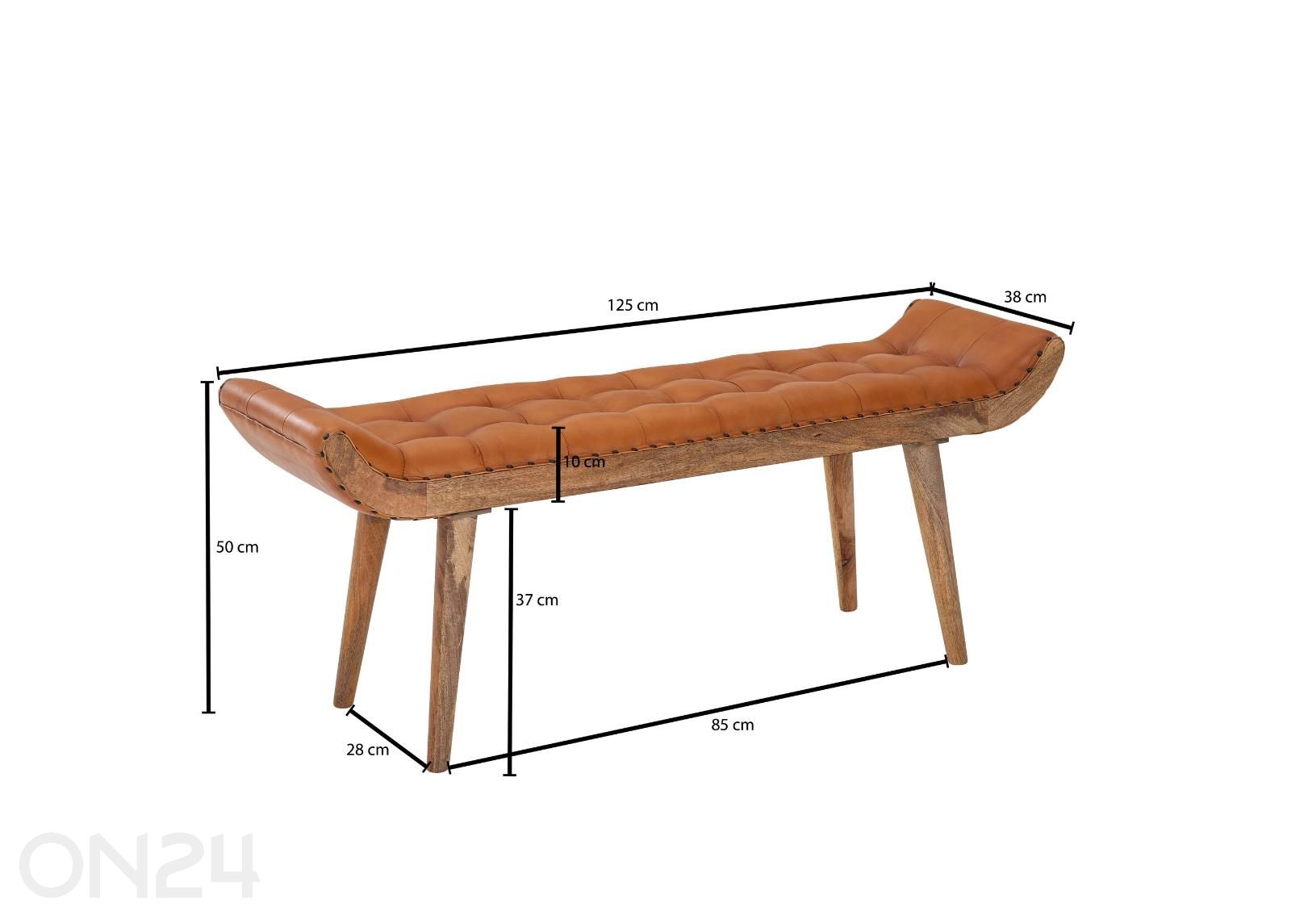 Pink 125 cm, pruun suurendatud mõõdud