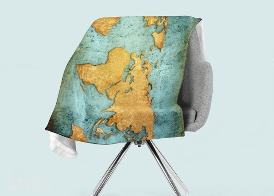 Pleed Golden World Map 130x150 cm suurendatud