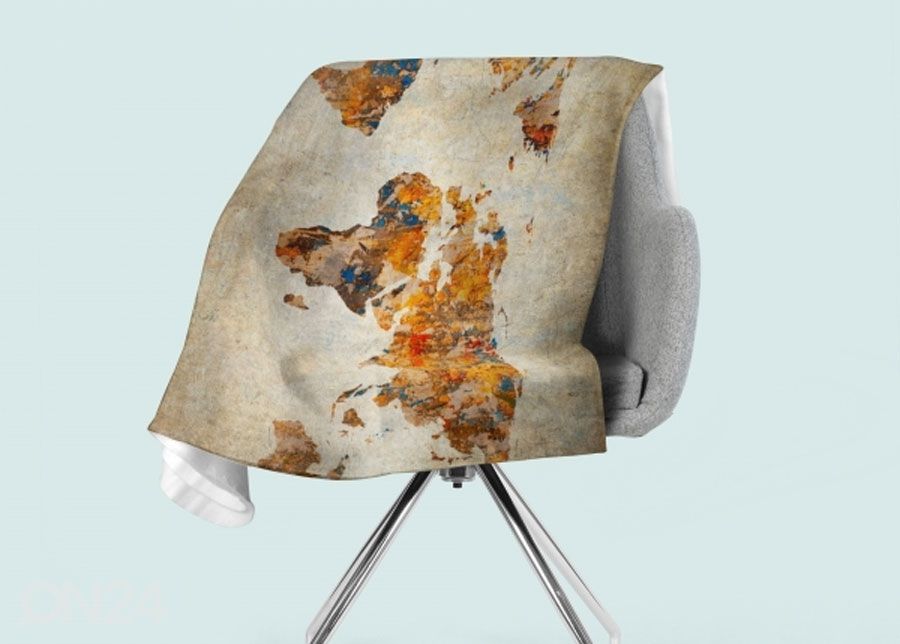 Pleed Grunge Map of the World 130x150 cm suurendatud