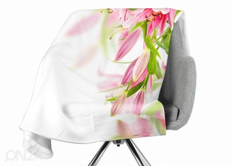 Pleed Pink Lilies 130x150 cm suurendatud