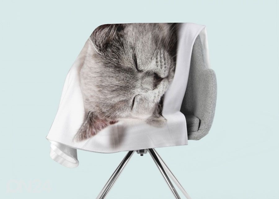 Pleed Sleeping Cat 130x150 cm suurendatud