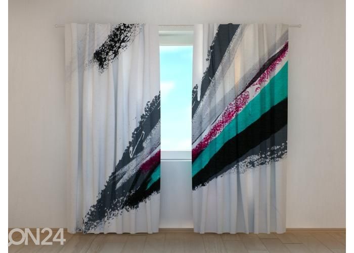Poolpimendav fotokardin Abstract Drawing on Canvas 240x220 cm suurendatud