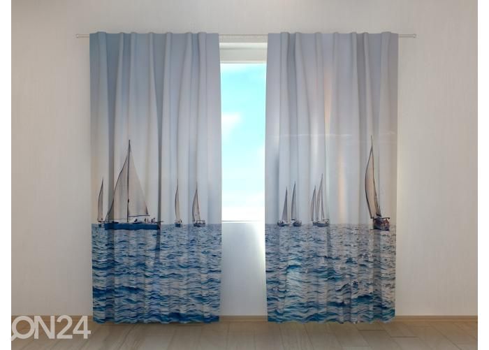Poolpimendav fotokardin Sea and Sailboats 240x220 cm suurendatud