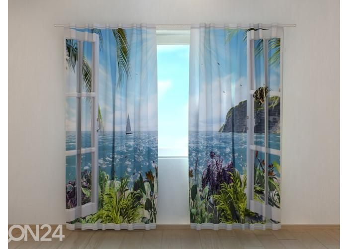 Poolpimendav fotokardin Sea Breeze 240x220 cm suurendatud