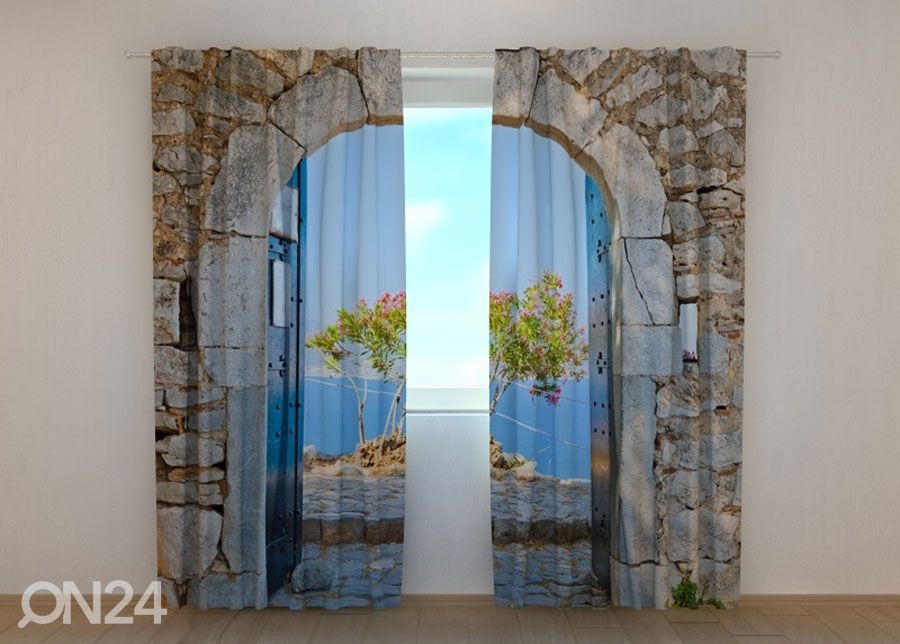 Poolpimendav kardin Archway to the Sea 240x220 cm suurendatud