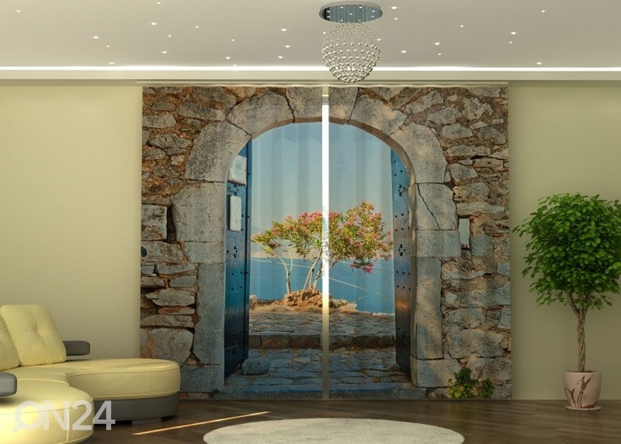 Poolpimendav kardin Archway to the Sea 290x245 cm suurendatud