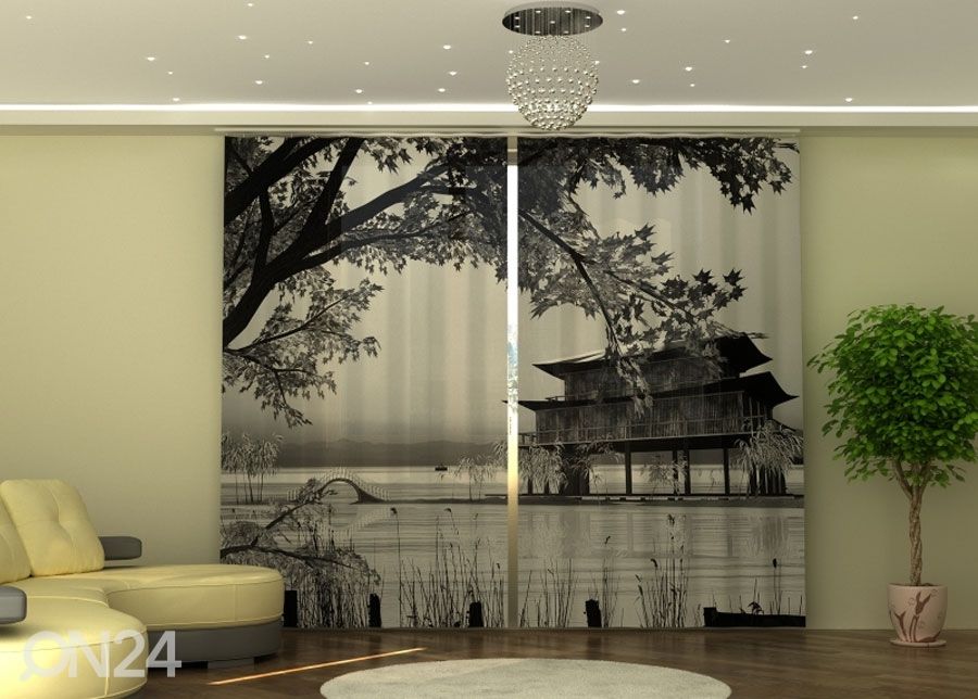 Poolpimendav kardin Chinese Landscape 290x245 cm suurendatud