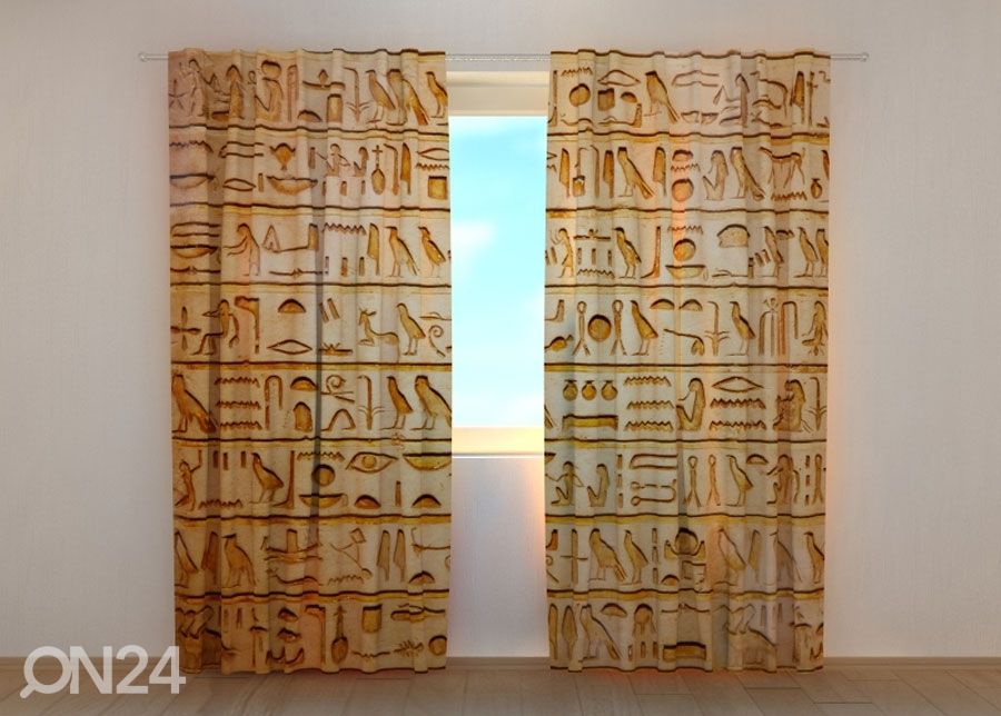 Poolpimendav kardin Old Egyptian Drawings 240x220 cm suurendatud