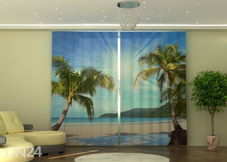 Poolpimendav kardin Palm trees suurendatud