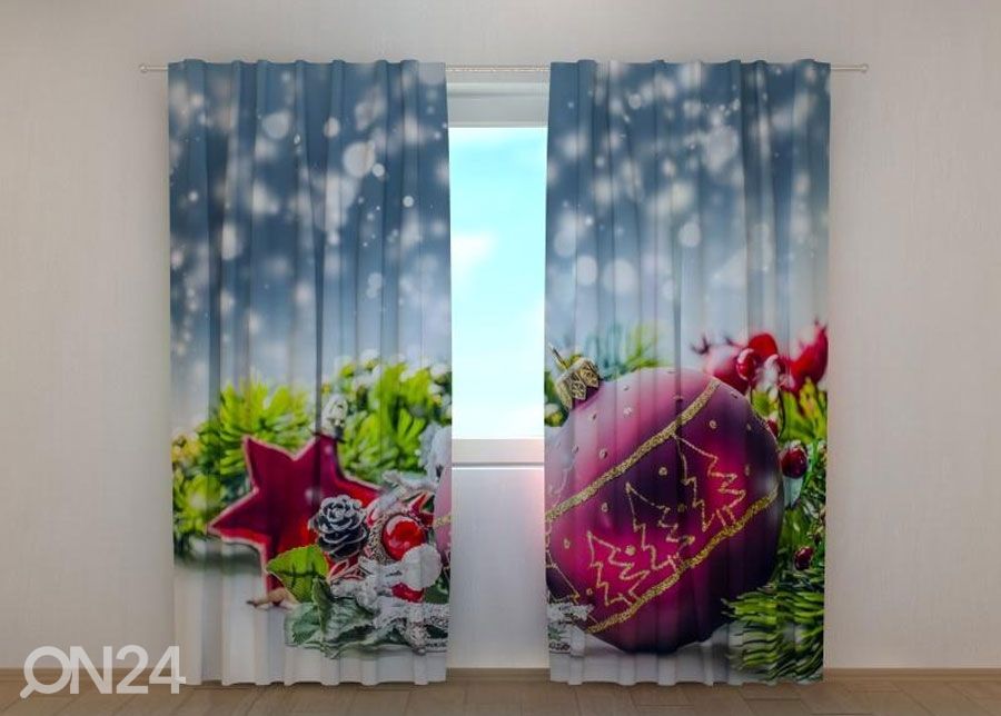 Poolpimendav kardin Xmas Decorations with Snow 240x220 cm suurendatud
