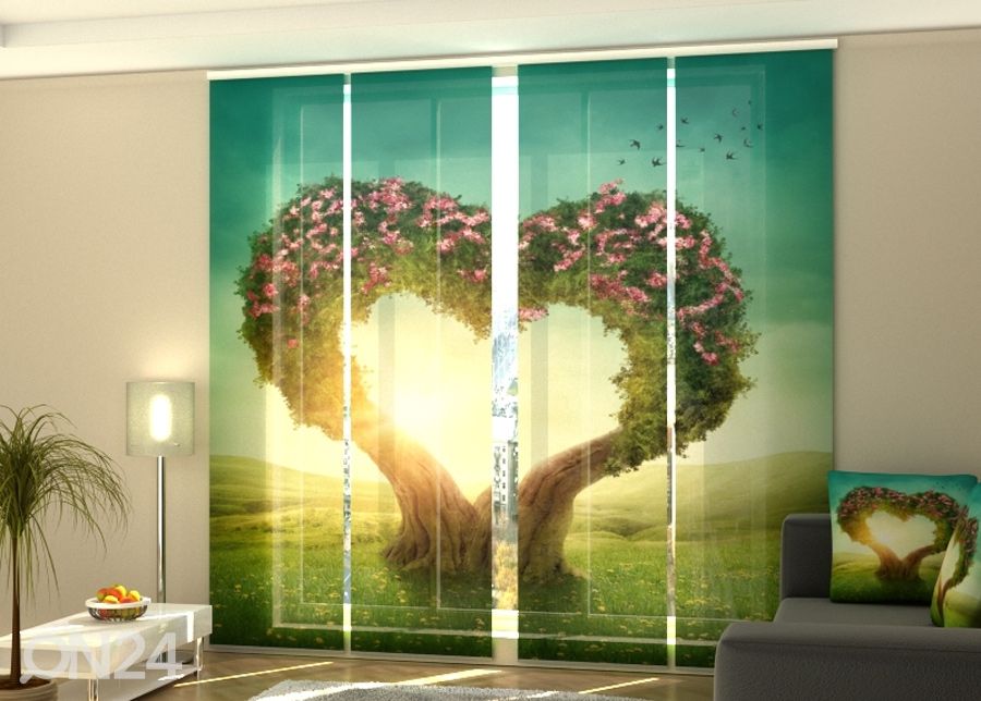 Poolpimendav paneelkardin Heart tree 240x240 cm suurendatud