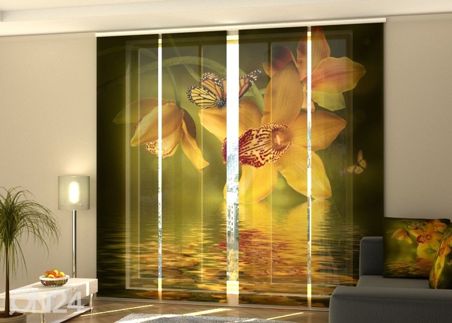 Poolpimendav paneelkardin Jade orchids 240x240 cm suurendatud