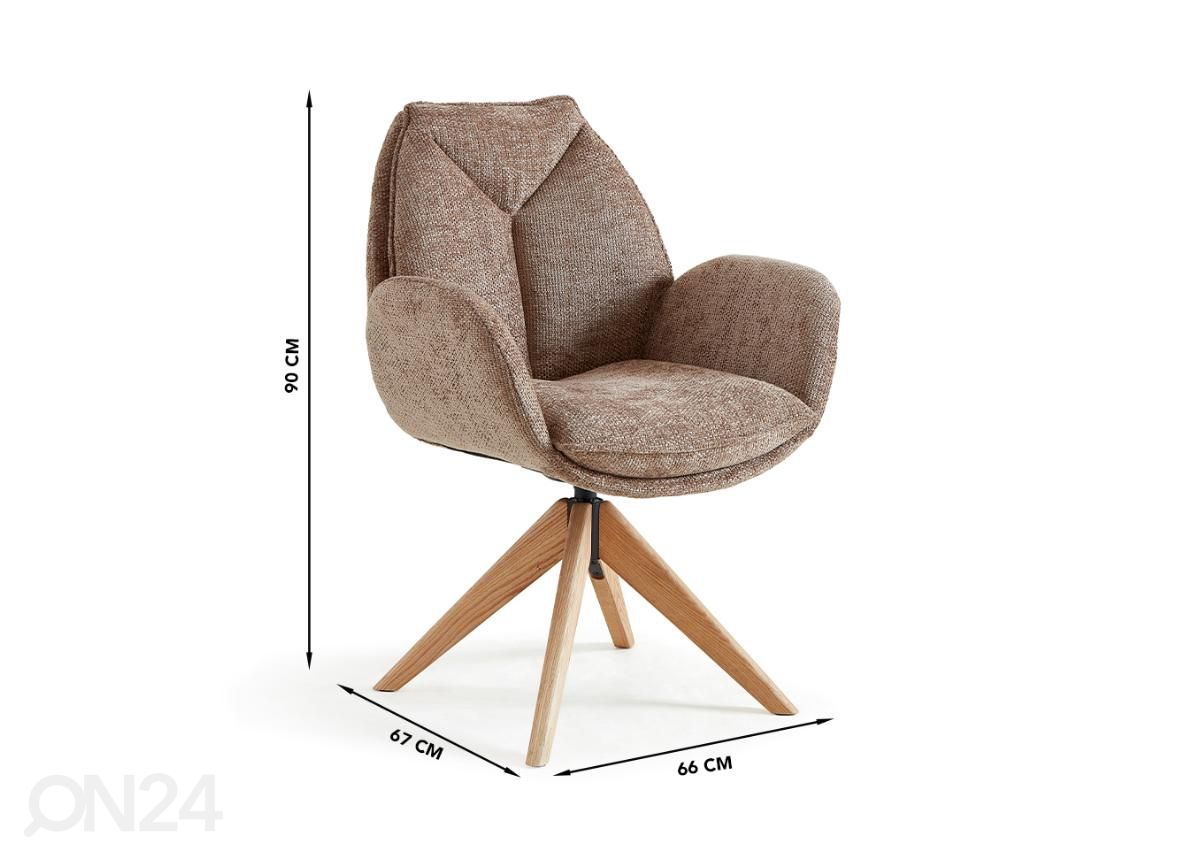 Pöörlev söögitool suurendatud mõõdud