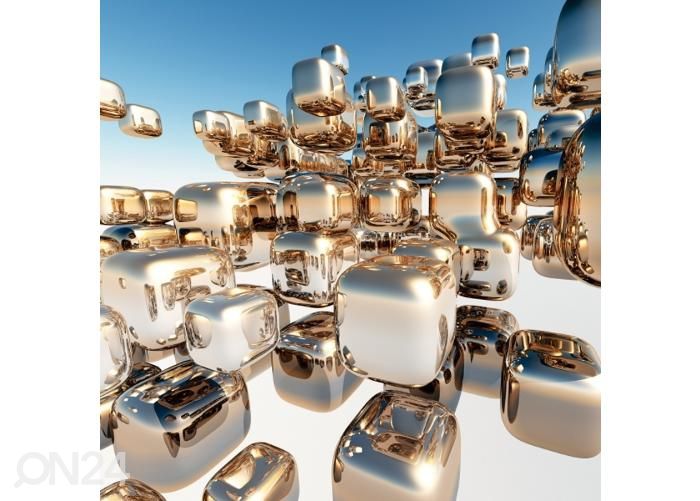 Põrandakleebis Silver cubes 170x170 cm suurendatud