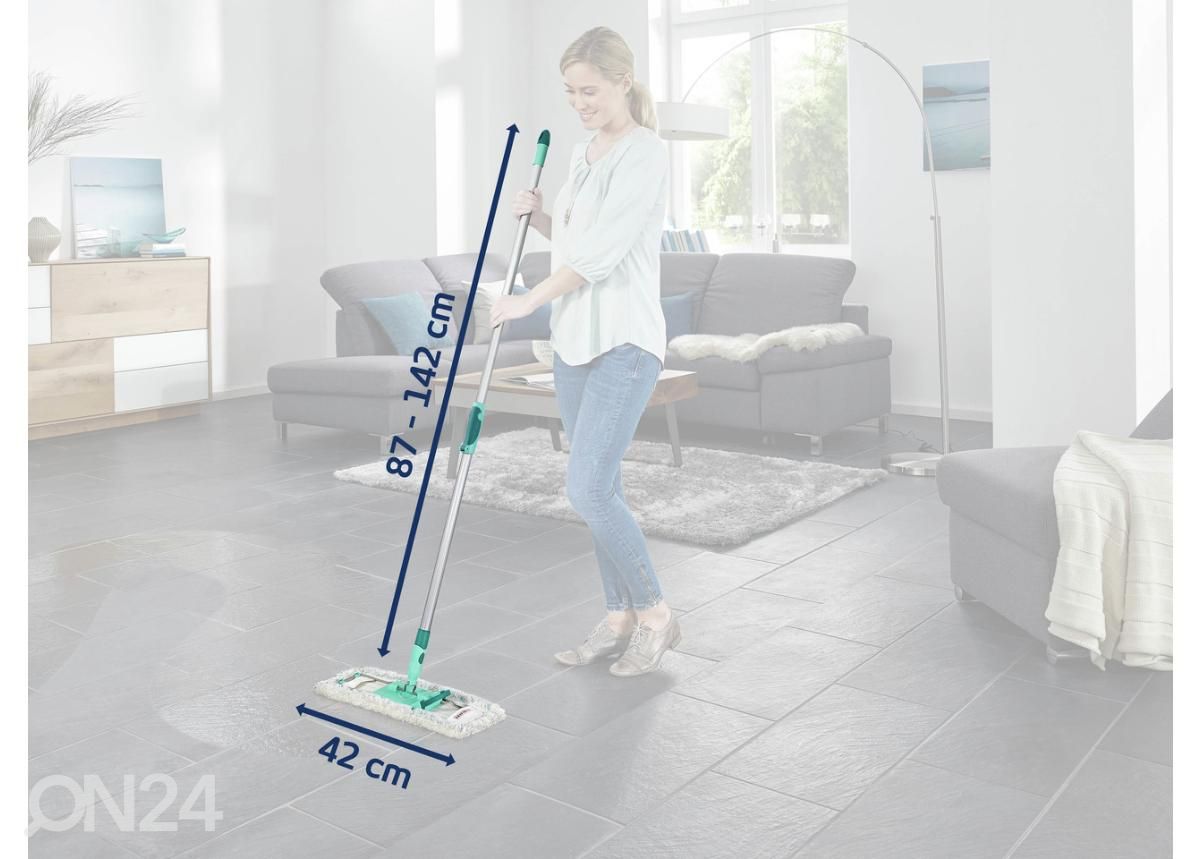 Põrandapesija Profi XL Cottonplus teleskoopvarrega Leifheit suurendatud mõõdud