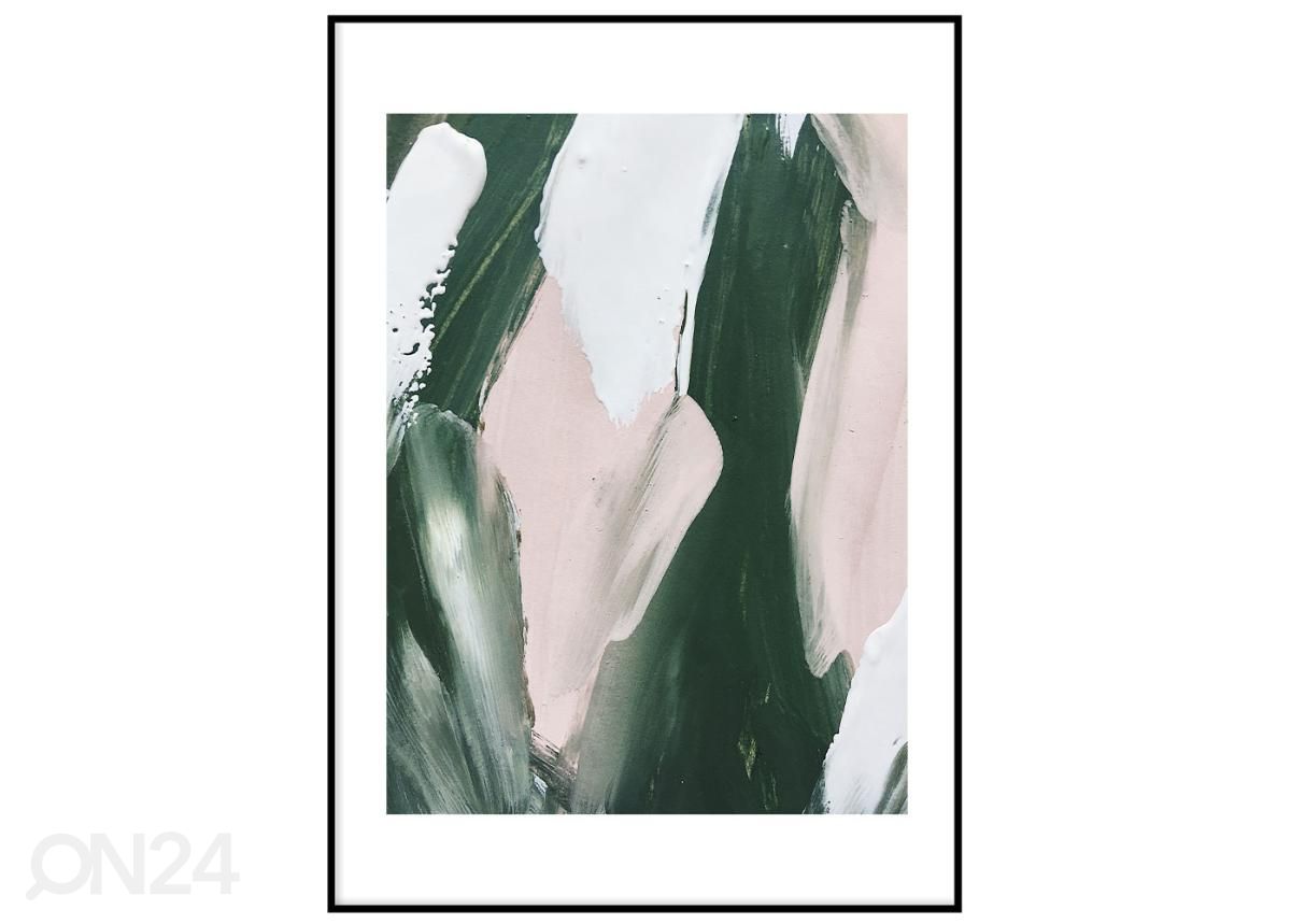 Poster Abstraktne roheline ja roosa 50x70 cm suurendatud