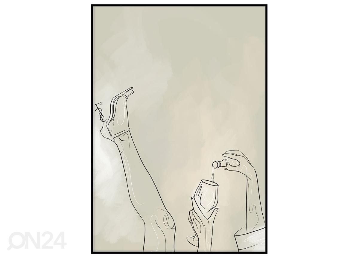Poster Champagne Shower 21x30 cm suurendatud