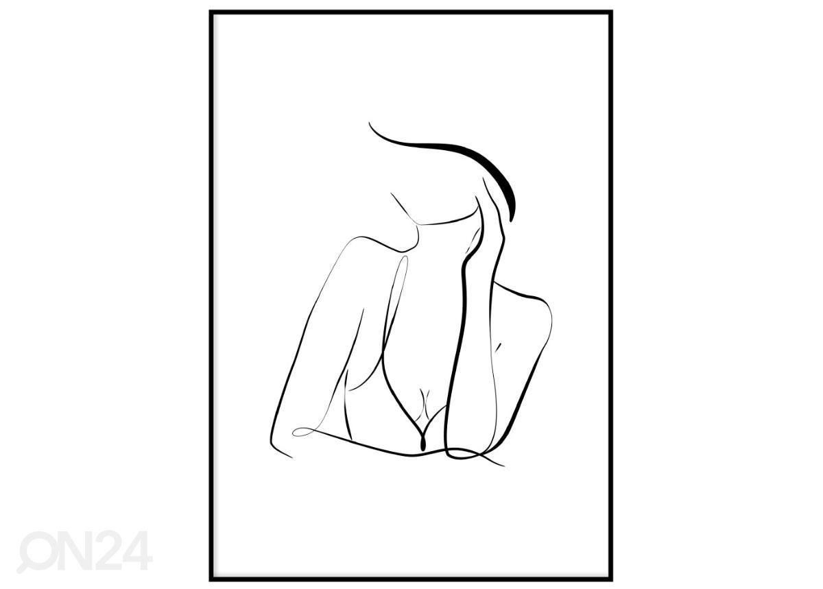 Poster One line naine II 21x30 cm suurendatud
