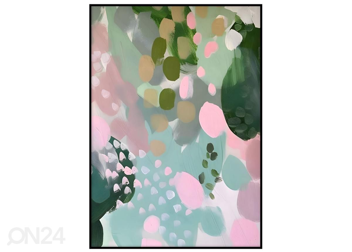 Poster Rohelised ja roosad täpid II 50x70 cm suurendatud