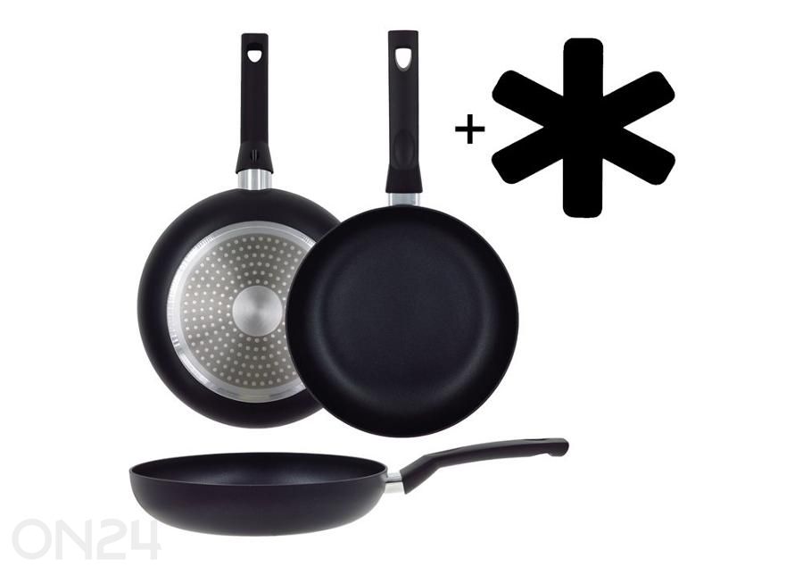 Praepann Black Ceramic Ø 26 cm + pannikaitse, keraamiline, induktsioon suurendatud