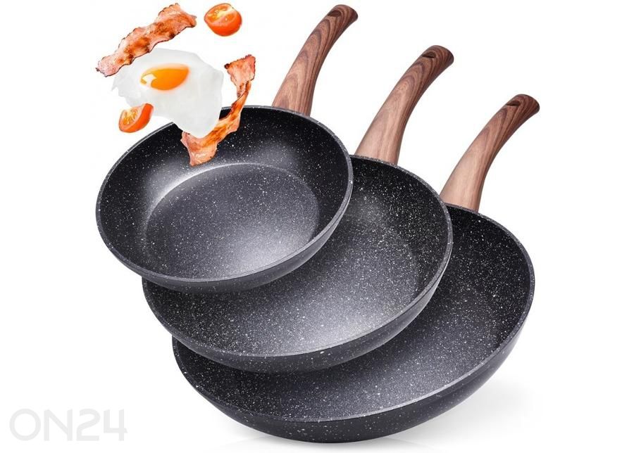 Praepannide komplekt Black&Wood 3 osa suurendatud