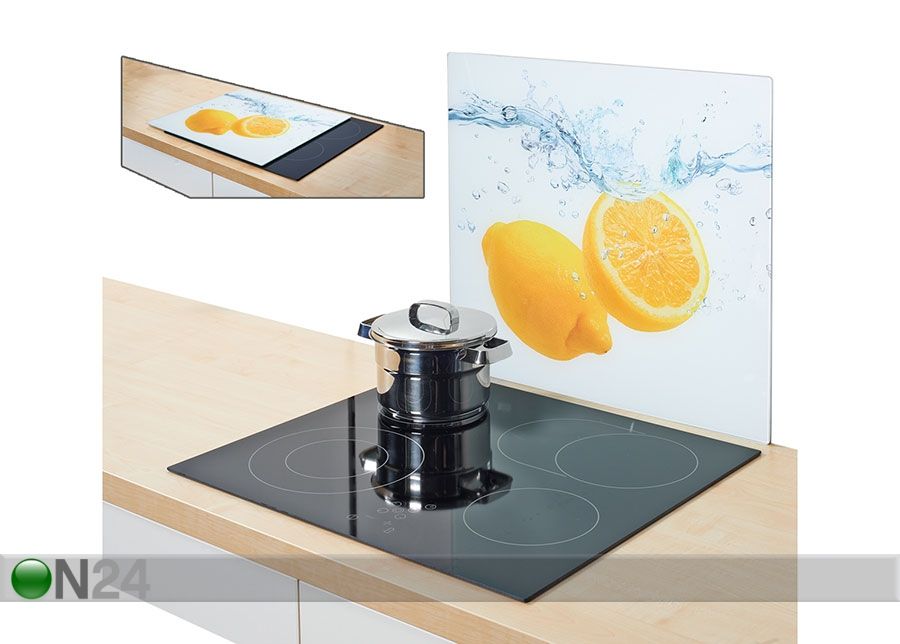 Pritsmekaitse/pliidiplaadikate Lemon Splash 56x50 cm suurendatud