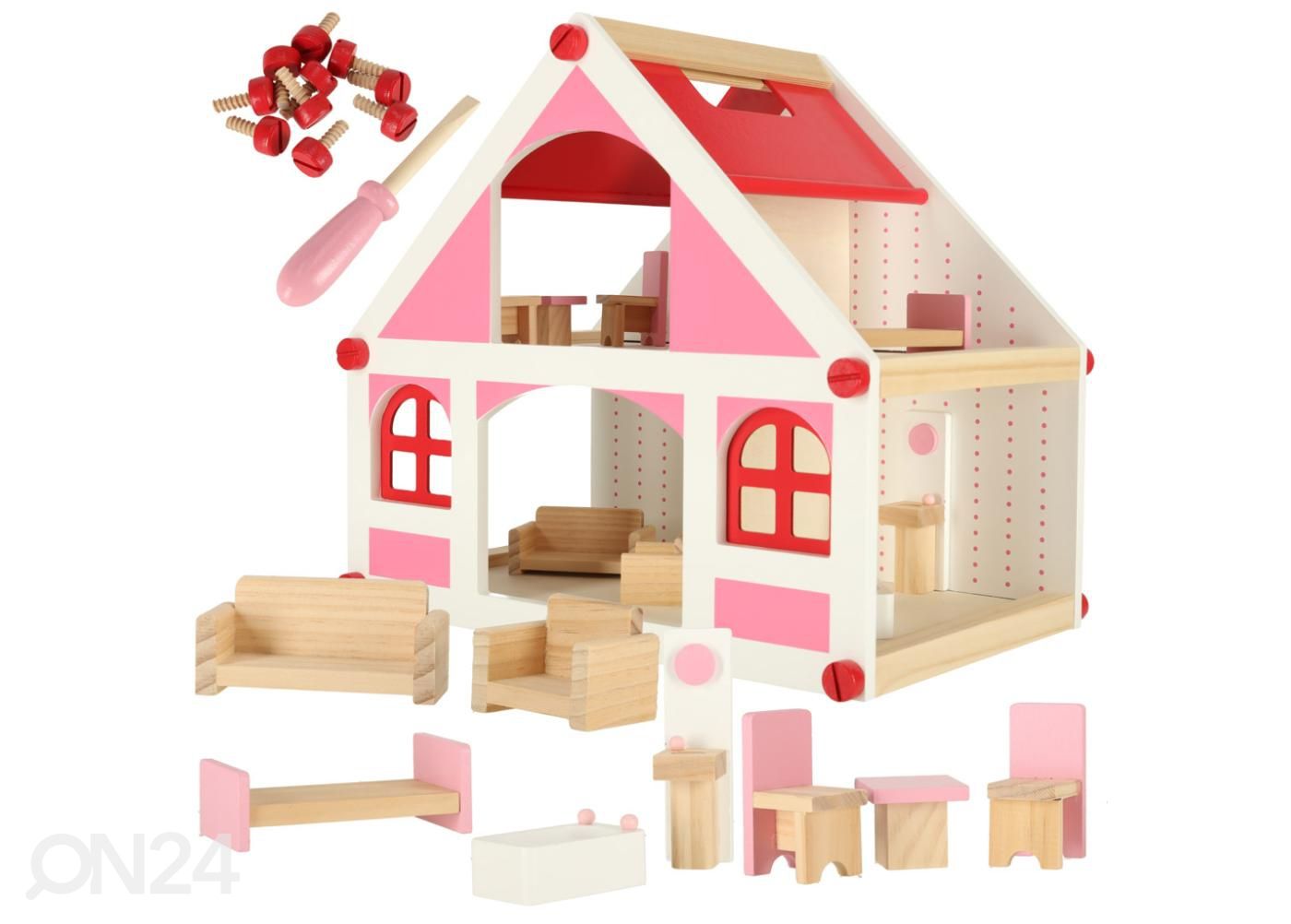 Puidust nukumaja + mööbel 36 cm suurendatud