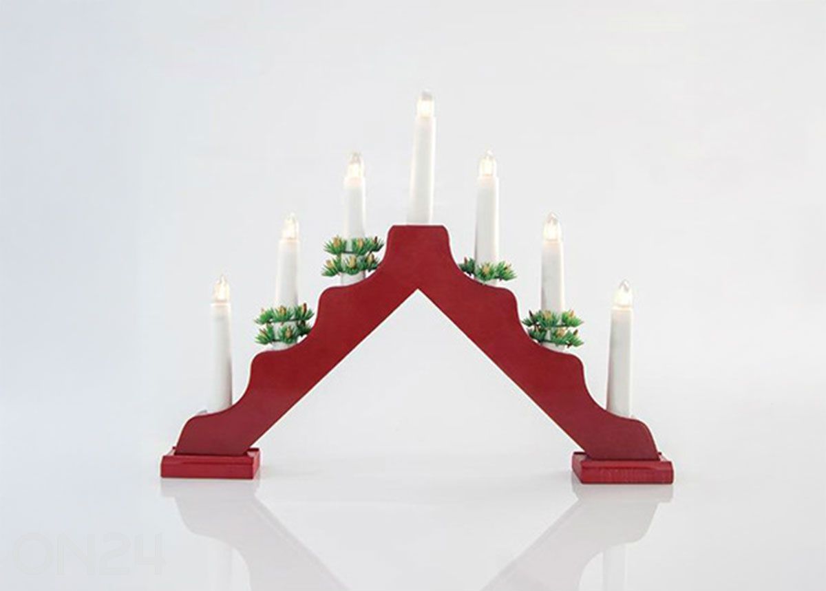 Punane küünlajalg LED pirnidega suurendatud