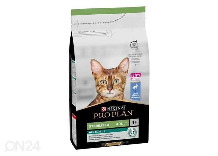 Purina Pro Plan kassitoit Sterilised Optirenal küülik 1,5 kg suurendatud