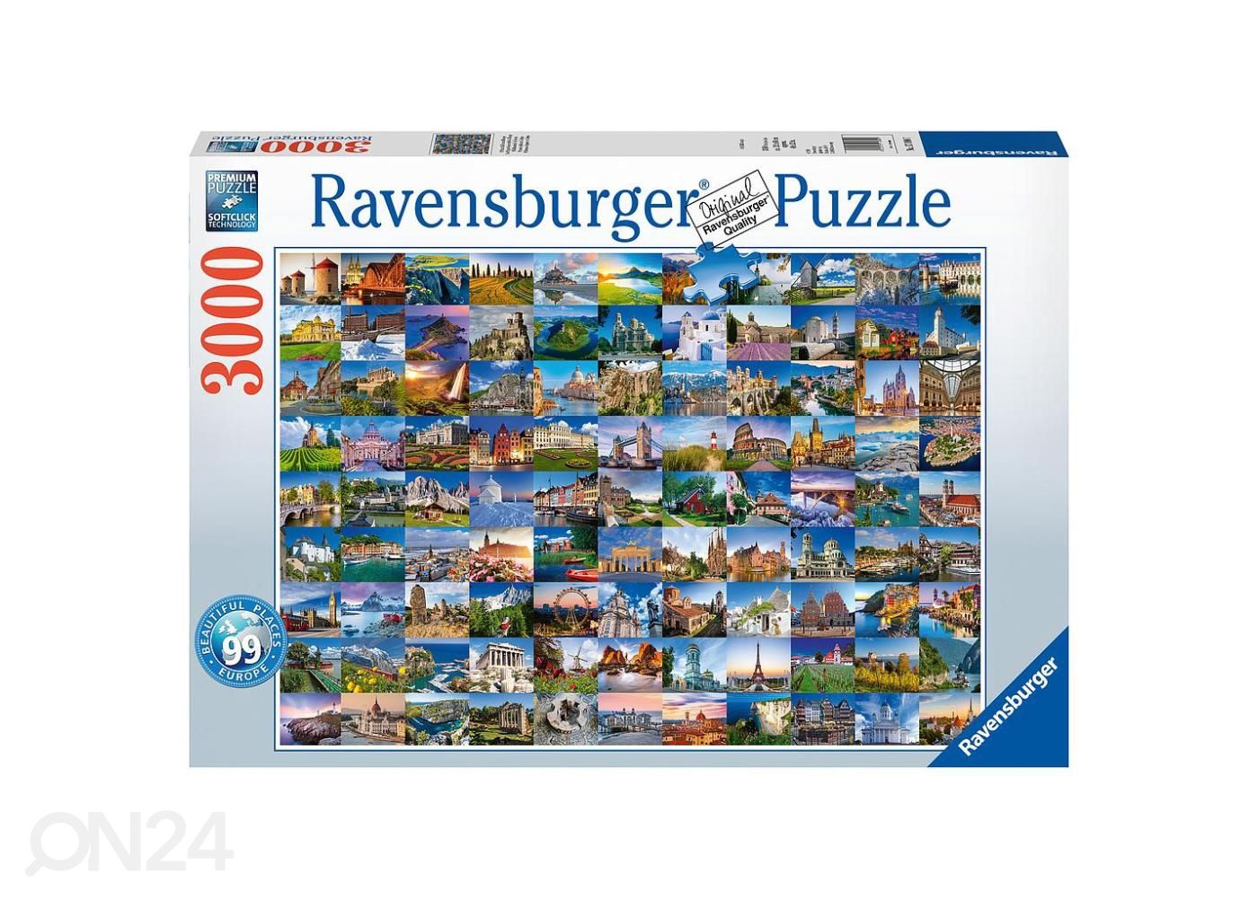 Pusle 3000 tk Euroopa kaunimad paigad Ravensburger suurendatud
