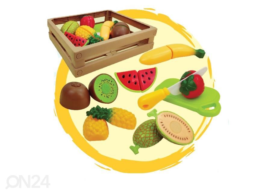 Puuviljade komplekt korvis, Gerardo's Toys suurendatud