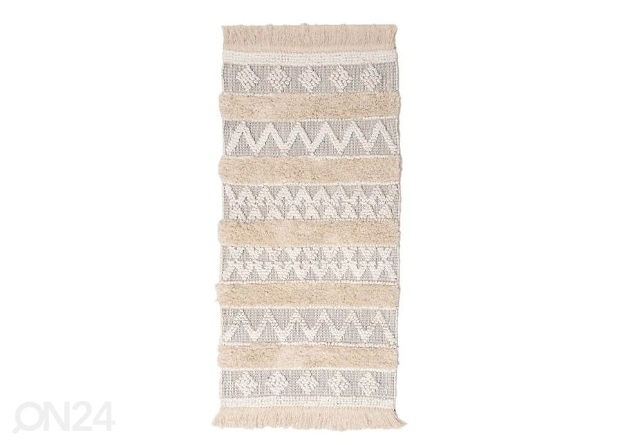 Puuvillane vaip Lumi valge 80x200 cm suurendatud