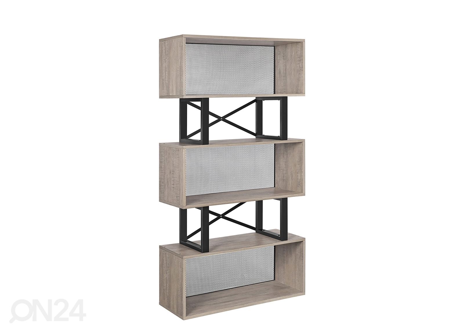 Raamaturiiul 149 cm, hall/must suurendatud