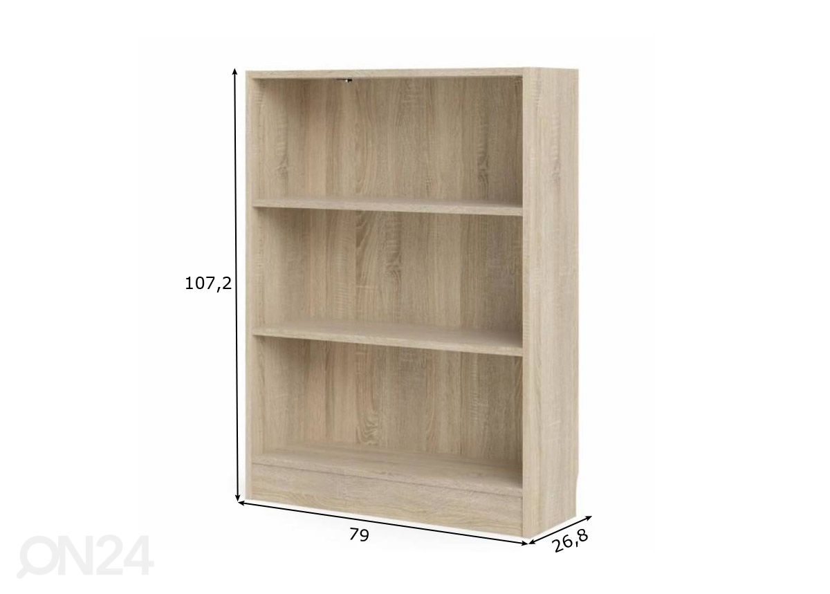 Raamaturiiul Basic 79 cm suurendatud mõõdud