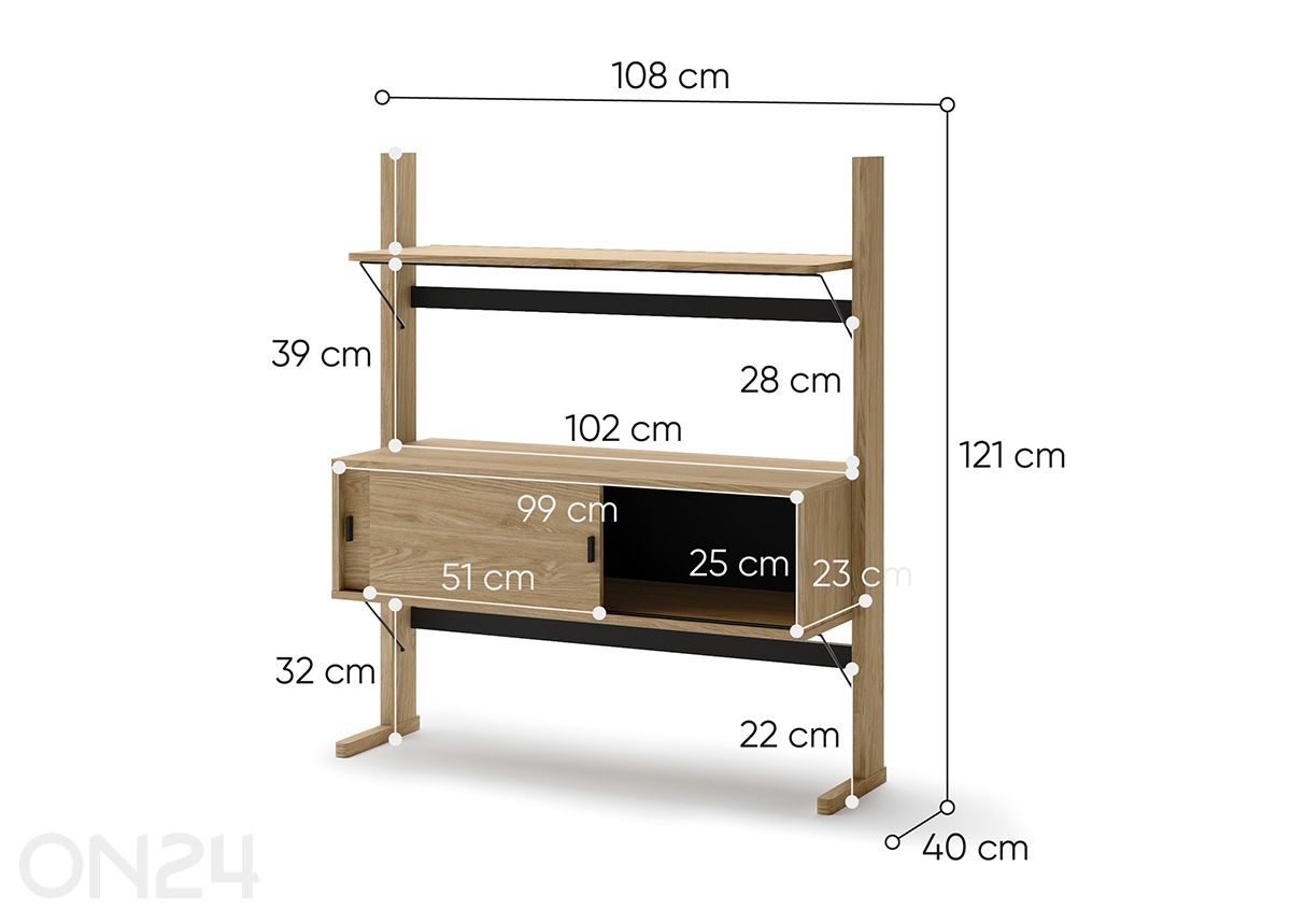 Raamaturiiul Ollie suurendatud mõõdud