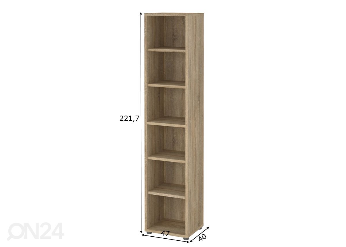 Raamaturiiul Prima 47 cm suurendatud mõõdud