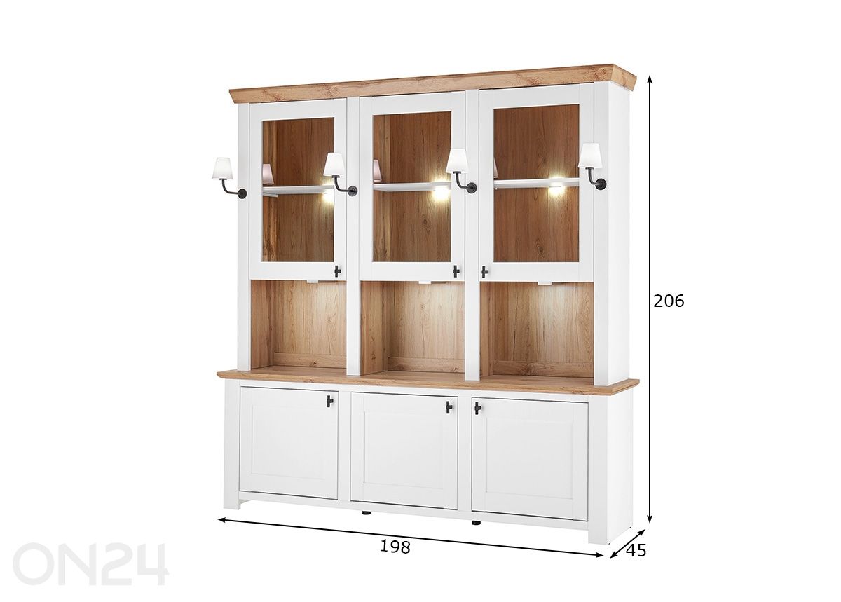 Raamaturiiul valgustusega Bristol suurendatud mõõdud