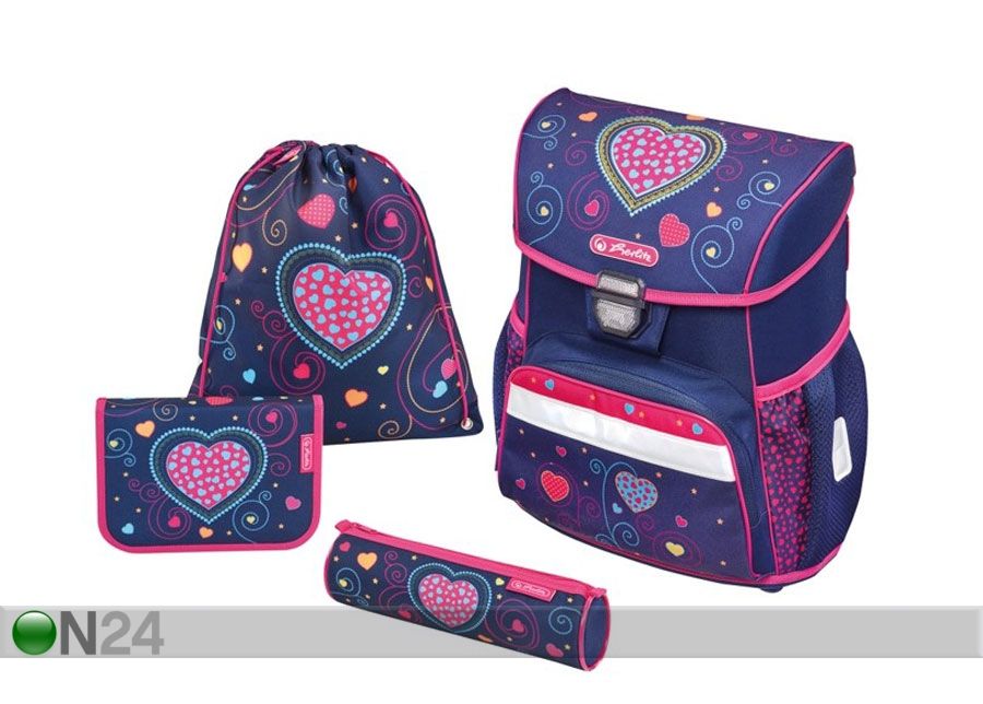 Ranitsakomplekt Herlitz Loop plus Blue Hearts suurendatud
