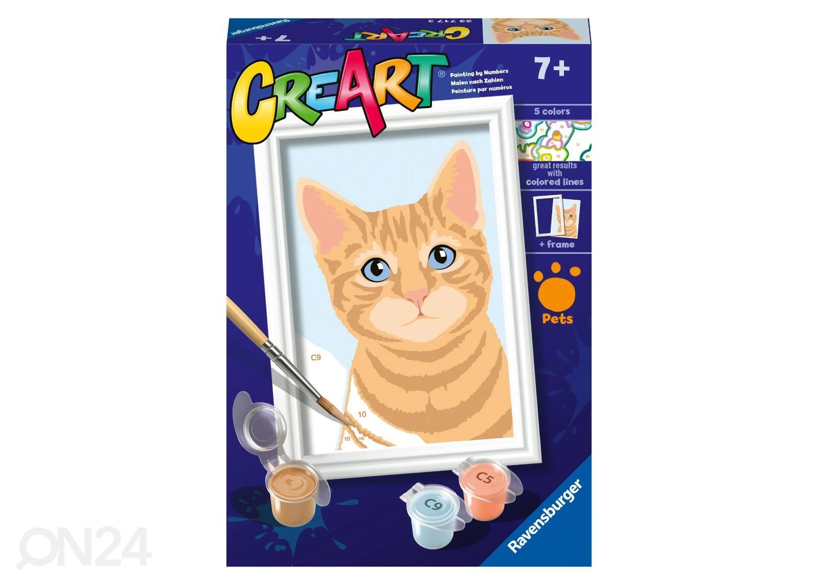 Ravensburger maalimine numbrite järgi Oranž Tabby suurendatud