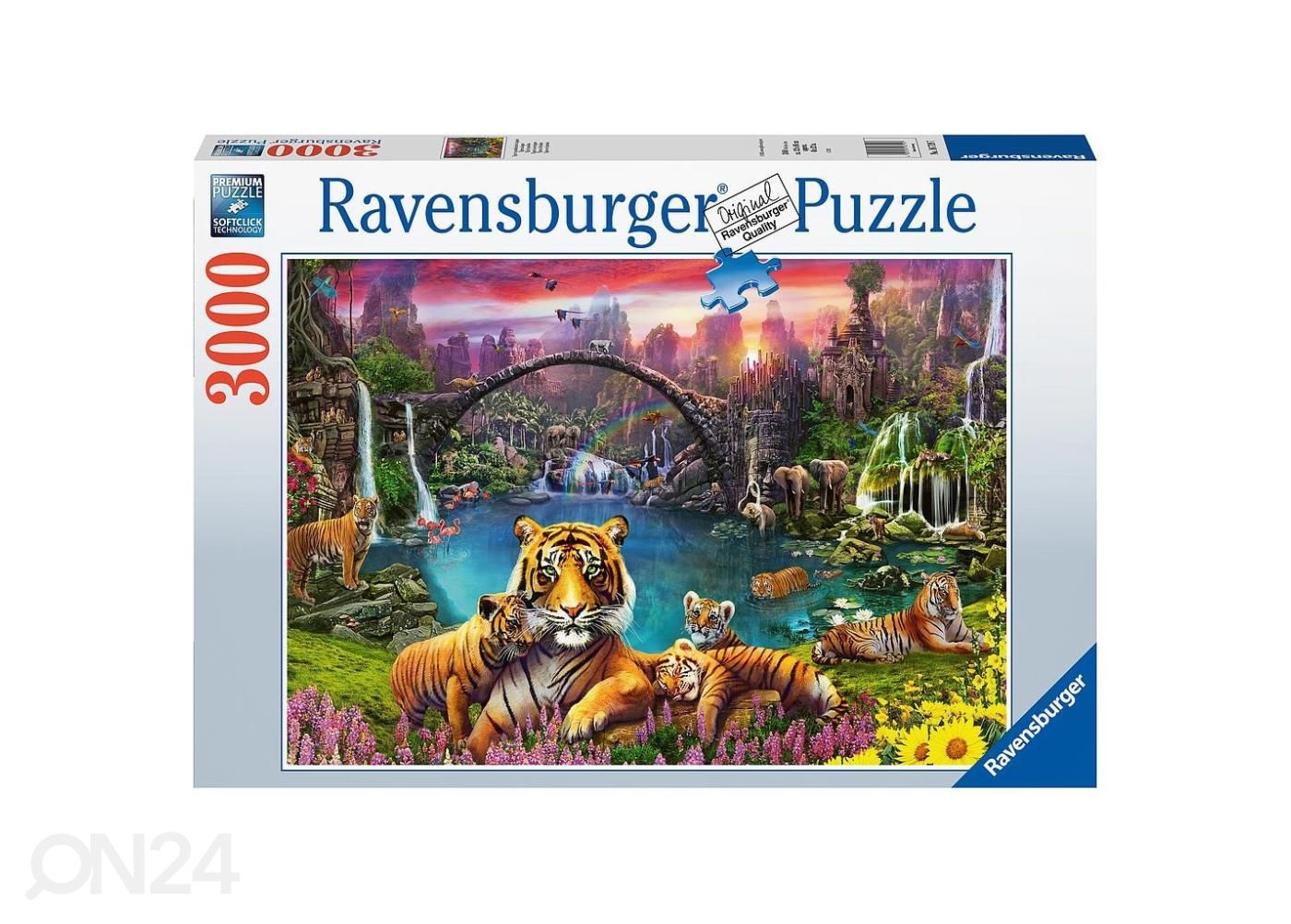 Ravensburger Pusle 3000 tk Tiiger paradiisilises laguunis suurendatud