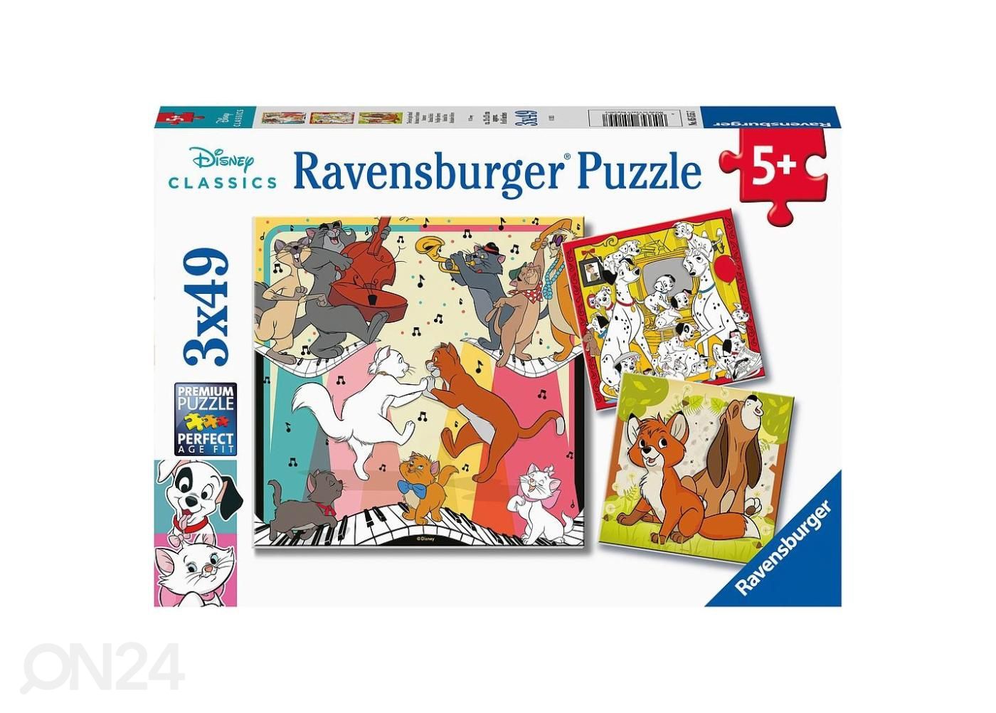 Ravensburger pusle 3x49 tk Disney tegelased suurendatud