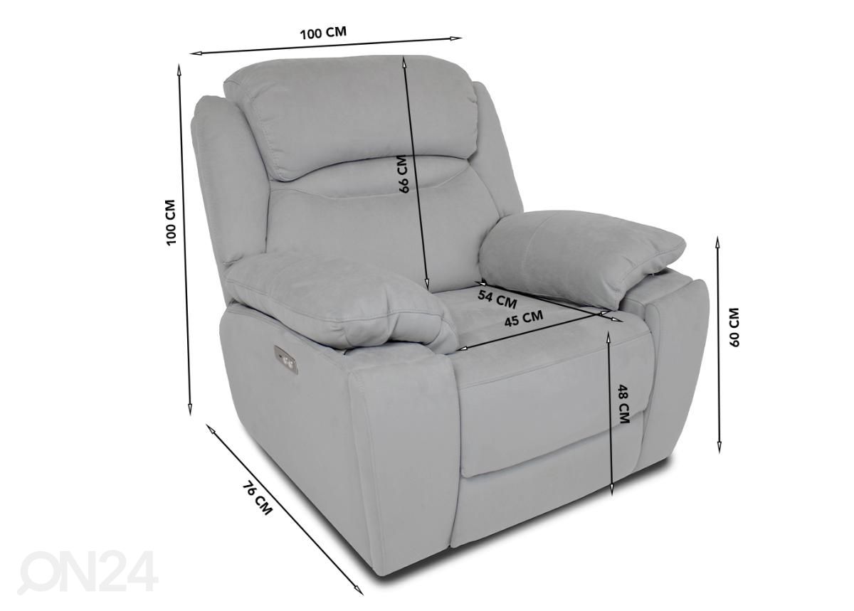 Recliner tugitool (elektriline) suurendatud mõõdud