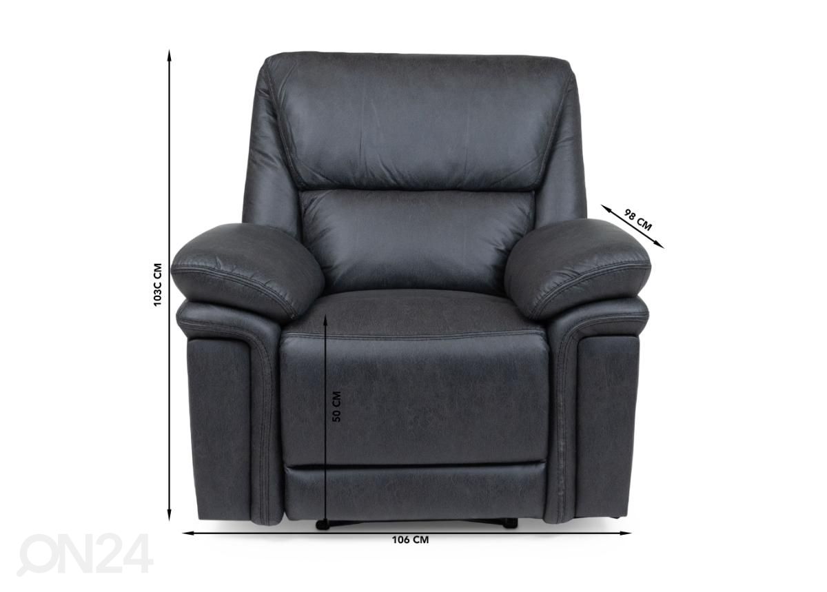 Recliner tugitool (must) suurendatud mõõdud
