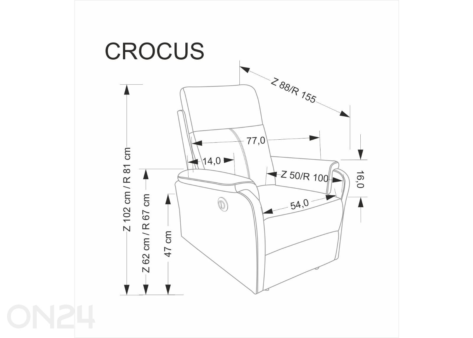 Recliner tugitool Crocus suurendatud mõõdud