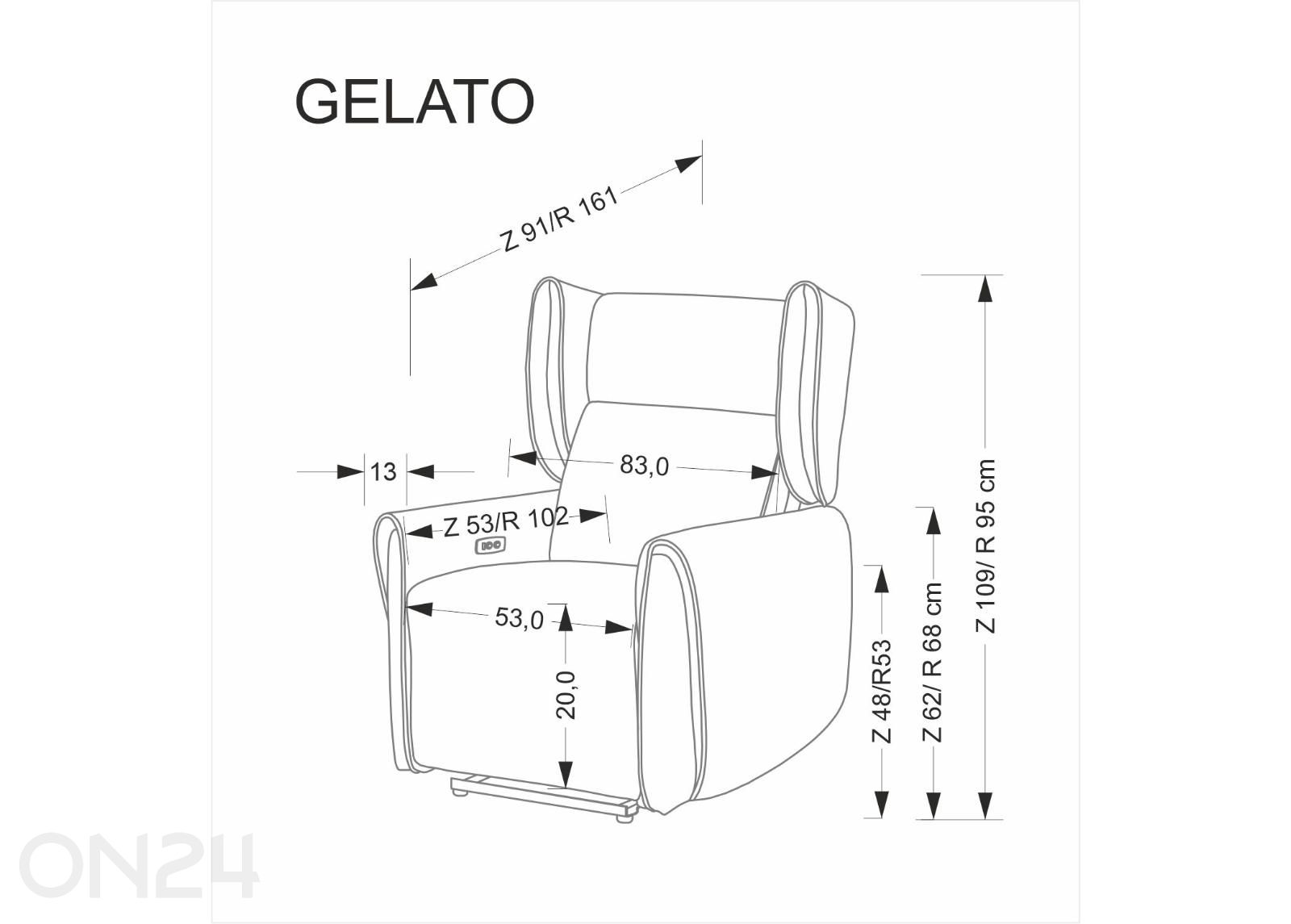 Recliner tugitool Gelato suurendatud mõõdud