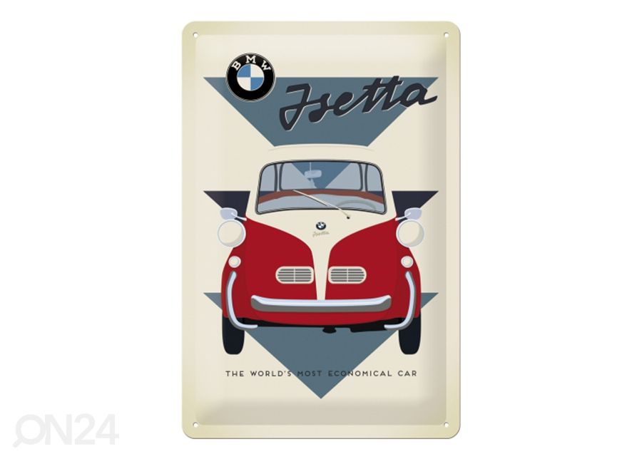 Retro metallposter BMW Isetta 20x30cm suurendatud